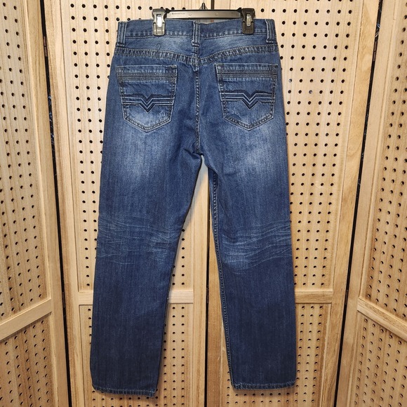 Urban Pipeline Mens Jeans Size 32x32 Blue Straight Regular Fit Embroidered - Picture 3 of 5